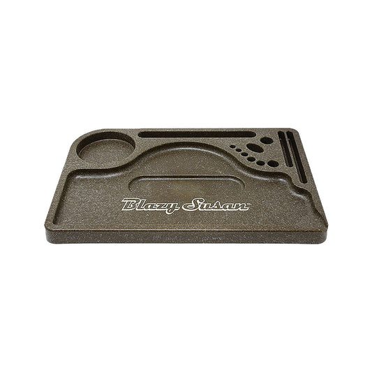 Blazy Susan Hemp Plastic Rolling Tray - Brown