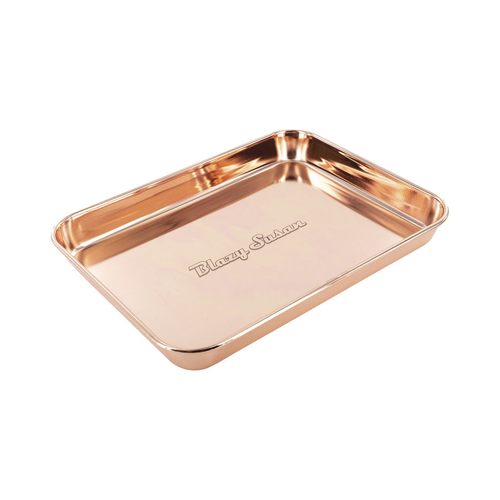 Blazy Susan Stainless Steel Rolling Tray - Rose Gold