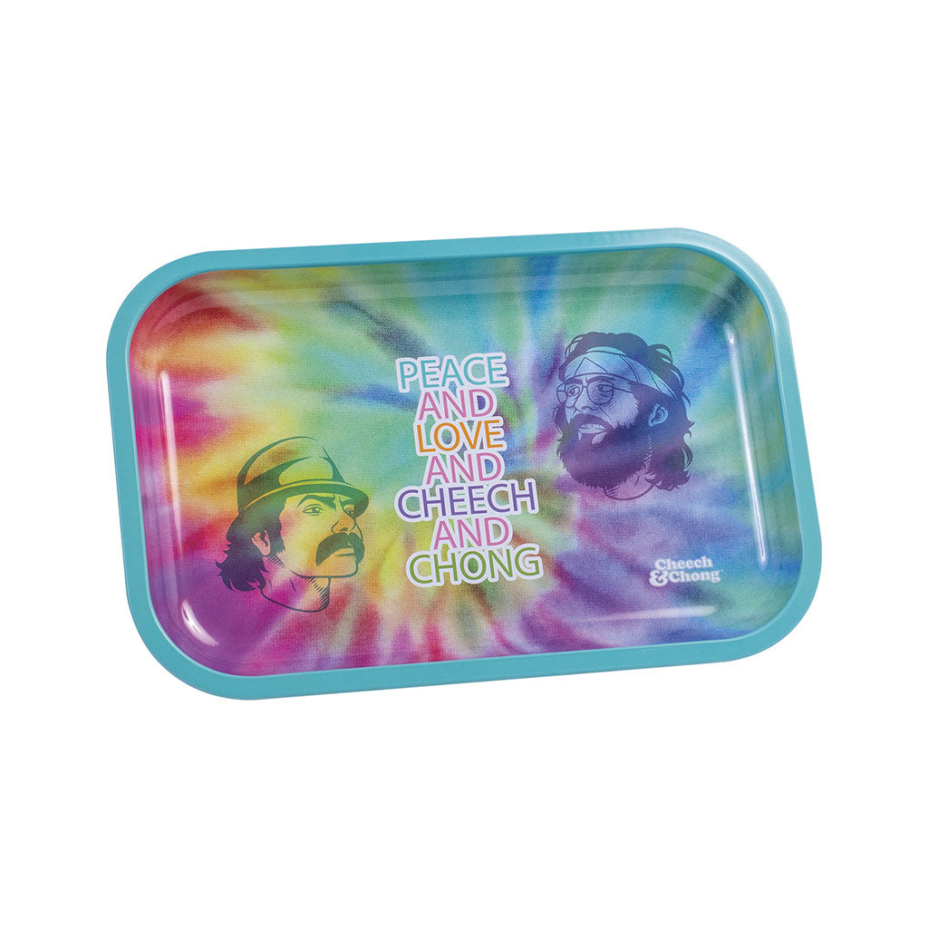 Small Cheech & Chong Rolling Tray - Peace & Love