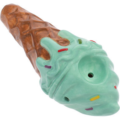 3.5" Mint Green Ice Cream Ceramic Pipe - Wacky Bowlz