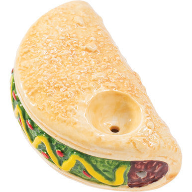 3.5in Taco Ceramic Pipe - Wacky Bowlz