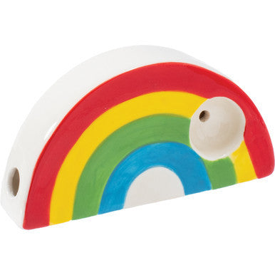 3.5in Rainbow Ceramic Pipe - Wacky Bowlz