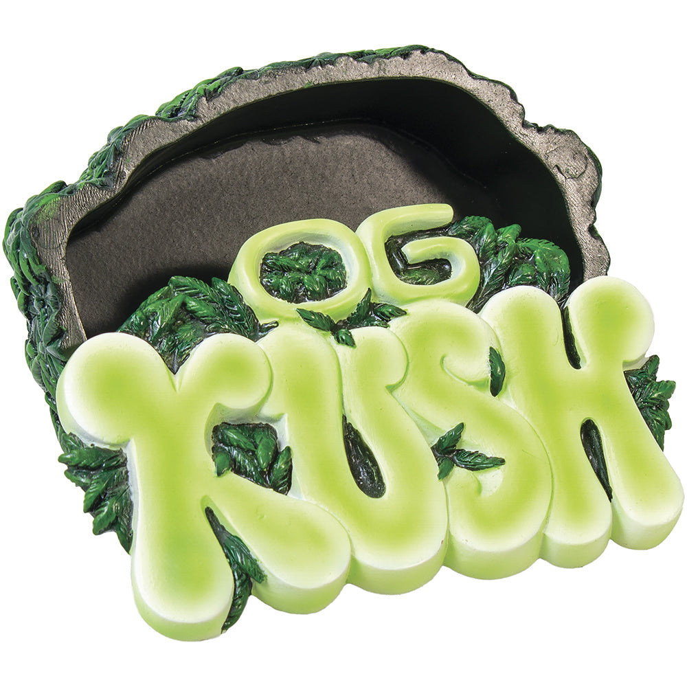 5.3" Green Leaf Design Stash Box