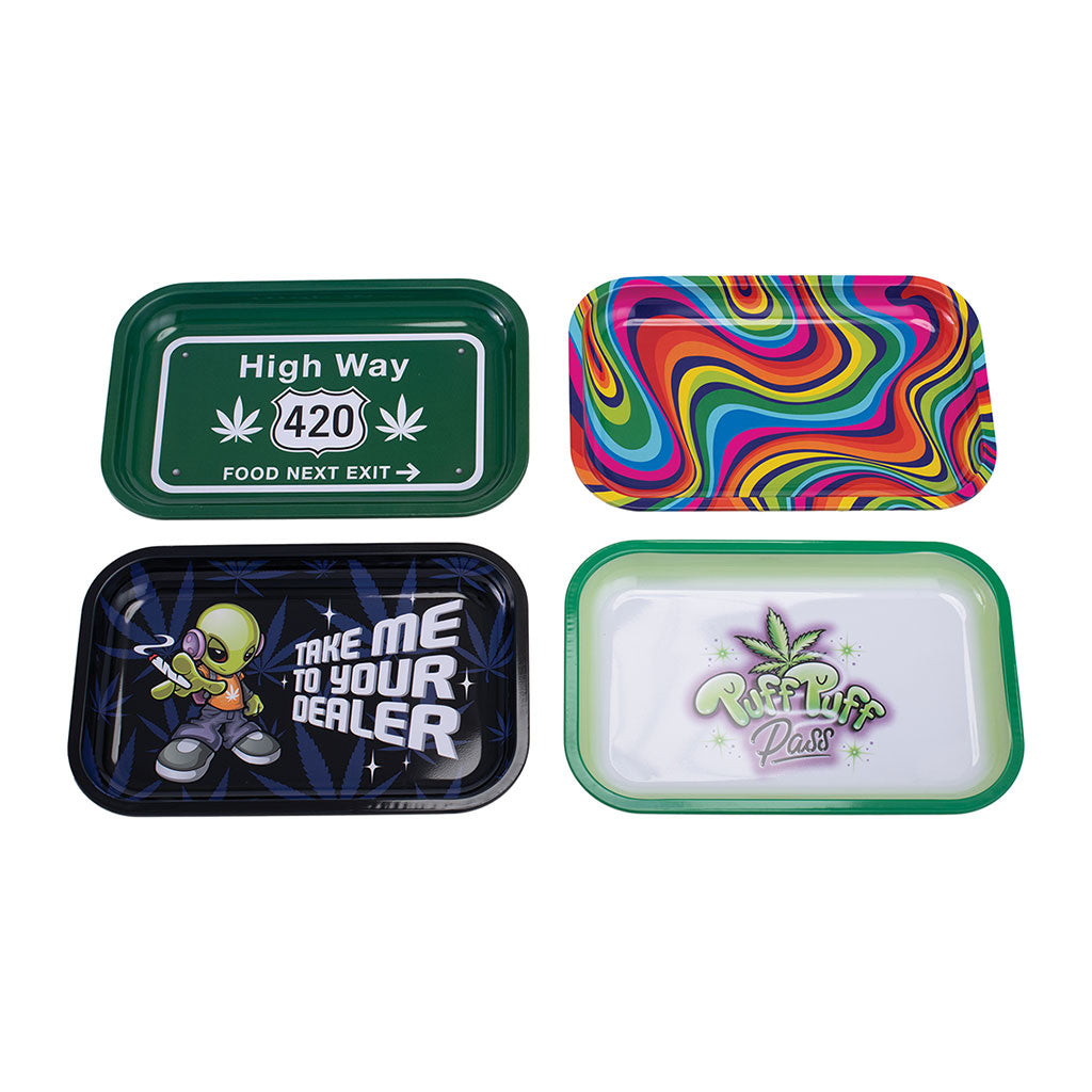 25ct Assorted Small Size Rolling Trays (11.25in x 7.5in)
