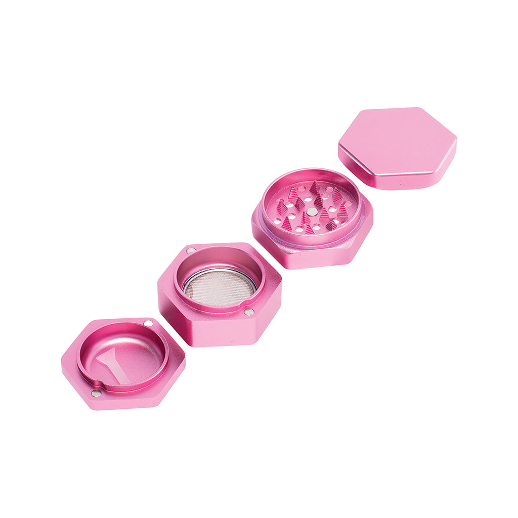 55mm Pink Hexagon 1-Click Magnetic Grinder
