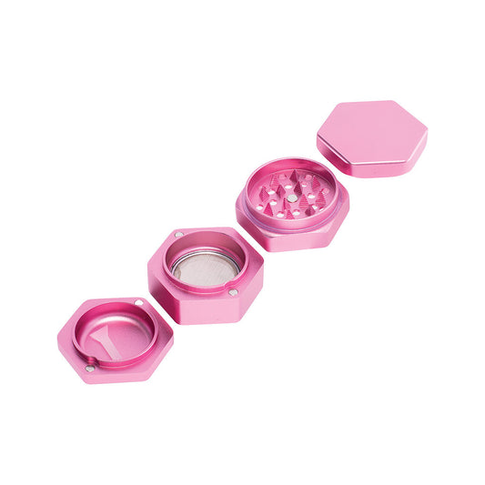 55mm Pink Hexagon 1-Click Magnetic Grinder