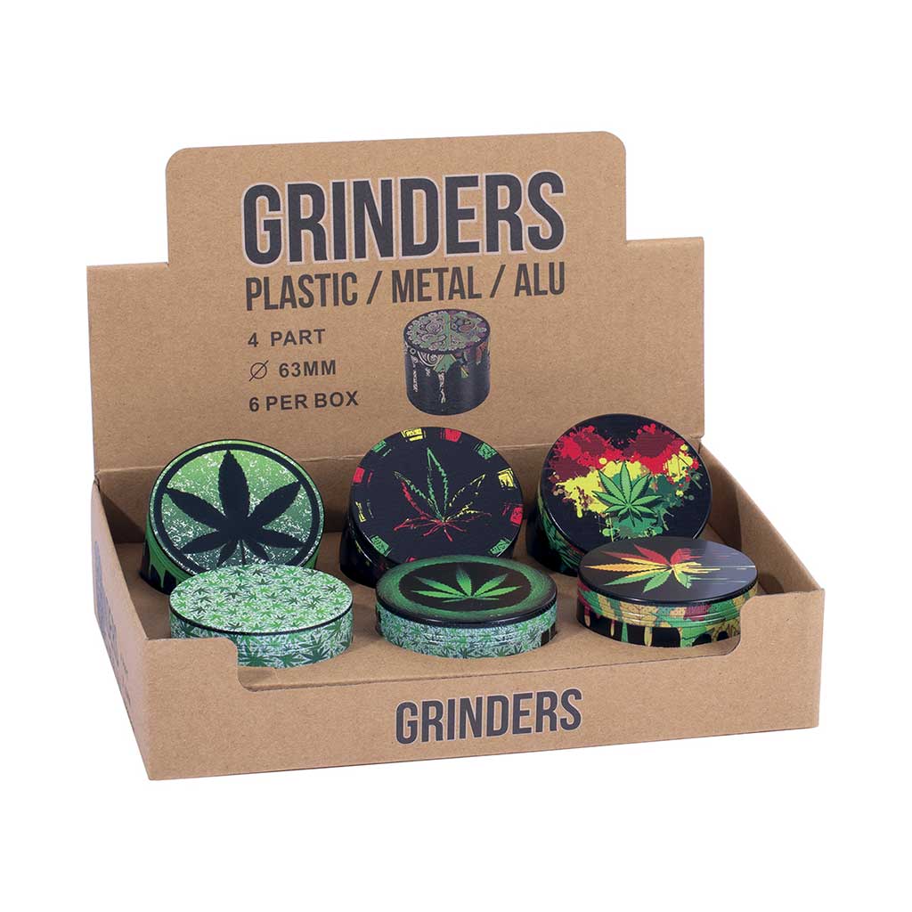 6ct. 63mm Leaf Design Grinder
