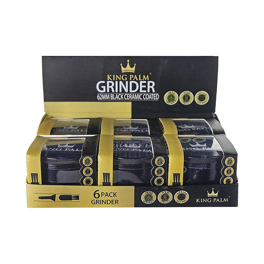 6ct. King Palm Ceramic Coated Grinder - Black