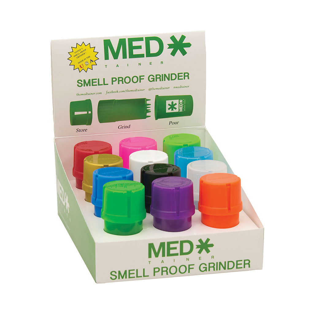 12ct. Medtaine Storage Container W/ Built-in Grinder