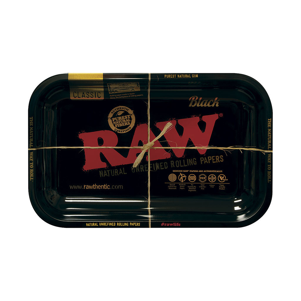 Small Raw Black Rolling Metal Tray