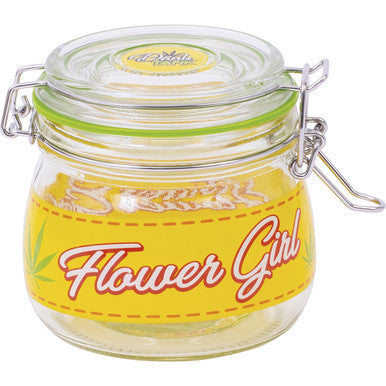 500Ml Glass Jars Yellow Flower Girl