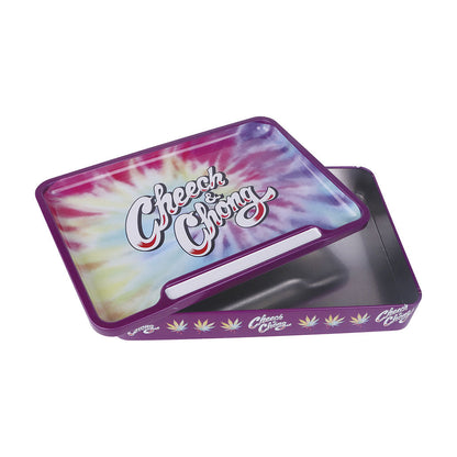 6ct 8in Tin Stash Box & Rolling Tray - Cheech & Chong