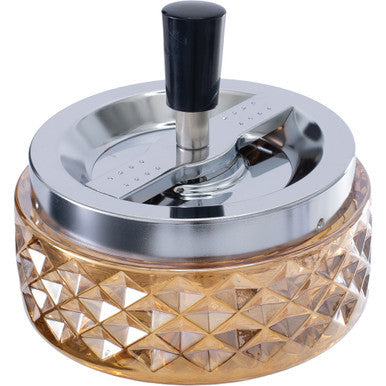 4.75" Glass Spinning Ashtray - Red