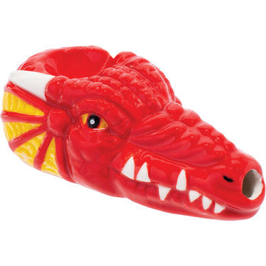 3.5" Red Dragon Ceramic Pipe - Wacky Bowlz