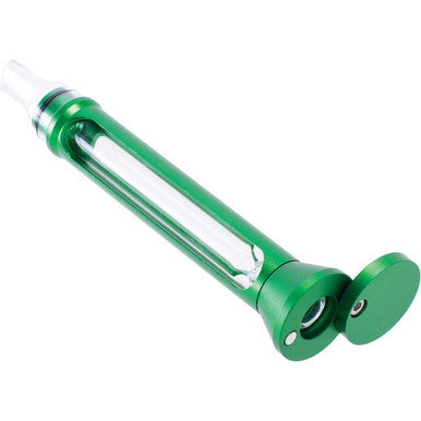 Green Aluminium Glass Chillium Pipe