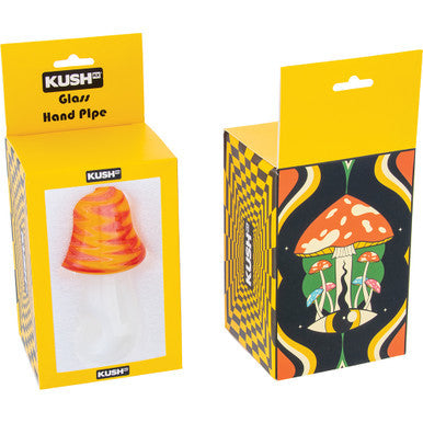 4" Mushroom Wig Wag Hand Pipe - Yellow Orange