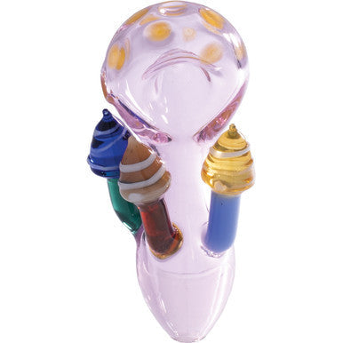 4" 3 Color Mushroom Hand Pipe - Pink