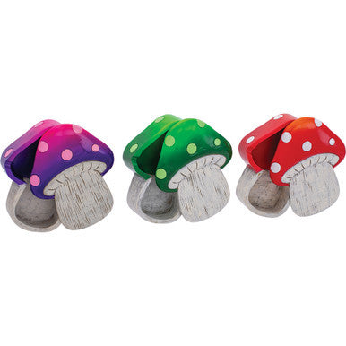 4Count Polystone Hinged Mushroom Covered Ashtray