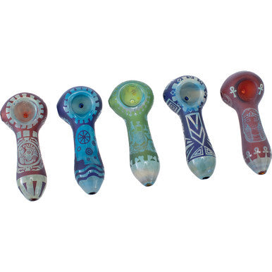 4in Sandblasted Designs Hand Pipe (Colors & Designs Vary)