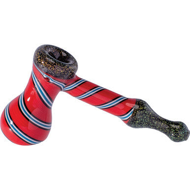 5in Red Stripe Dicro Hand Bubbler Pipe
