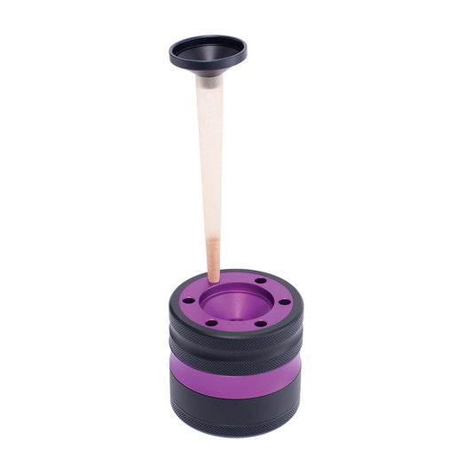Purple Aluminium Grinder w/ Cone Holder & Funnel