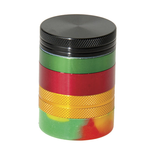 4 Part Rasta Color Grinder W/  Nonstick Container