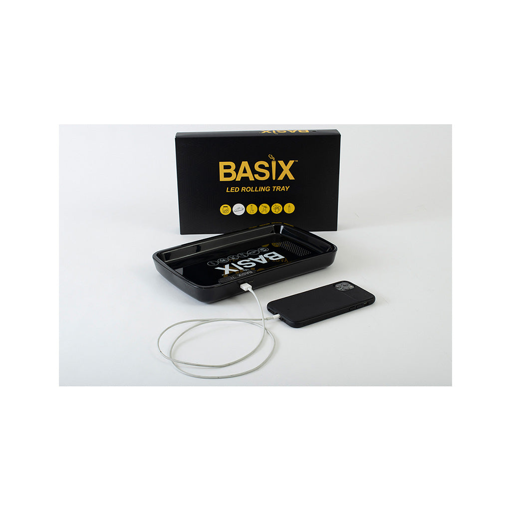 Basix Black LED Rolling Tray