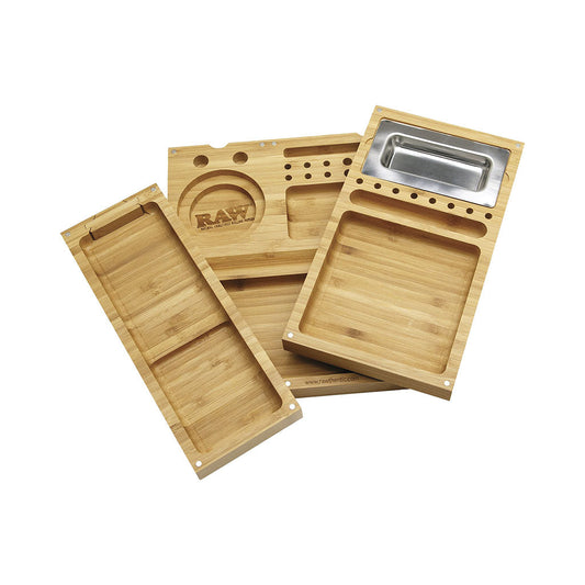 Raw® Flipback Triple Bamboo Rolling Tray