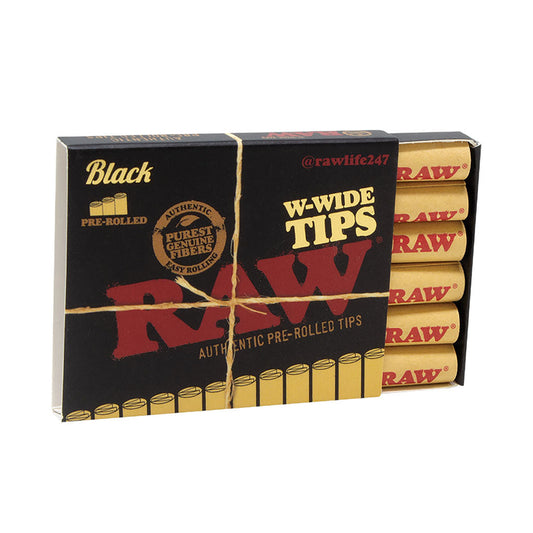 20ct. Raw Black Unrefined Pre-Rolled Tips