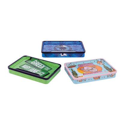 6ct 8in Tin Stash Box & Rolling Tray - Trendy