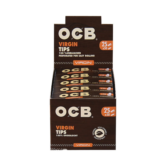 25ct. OCB Virgin Flat Paper Tips